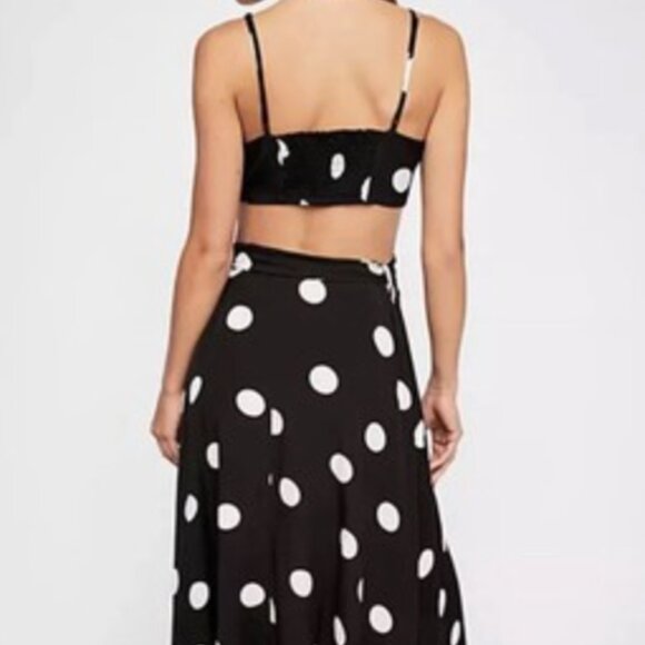 Free People Coco Cabana Matching Set in Black and White Polka Dot size 0 - Picture 2 of 11